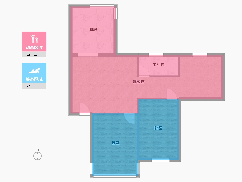 浙江省-绍兴市-罗门小区-东区-65.00-户型库-动静分区