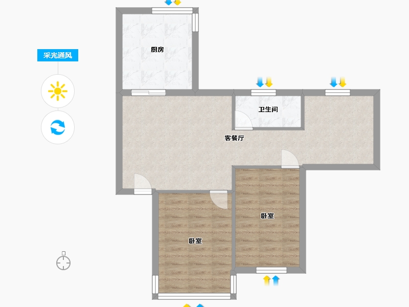 浙江省-绍兴市-罗门小区-东区-65.00-户型库-采光通风