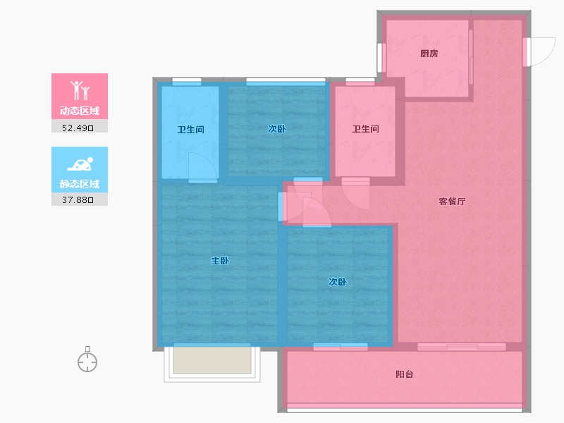 江苏省-常州市-晶曜花园-84.56-户型库-动静分区