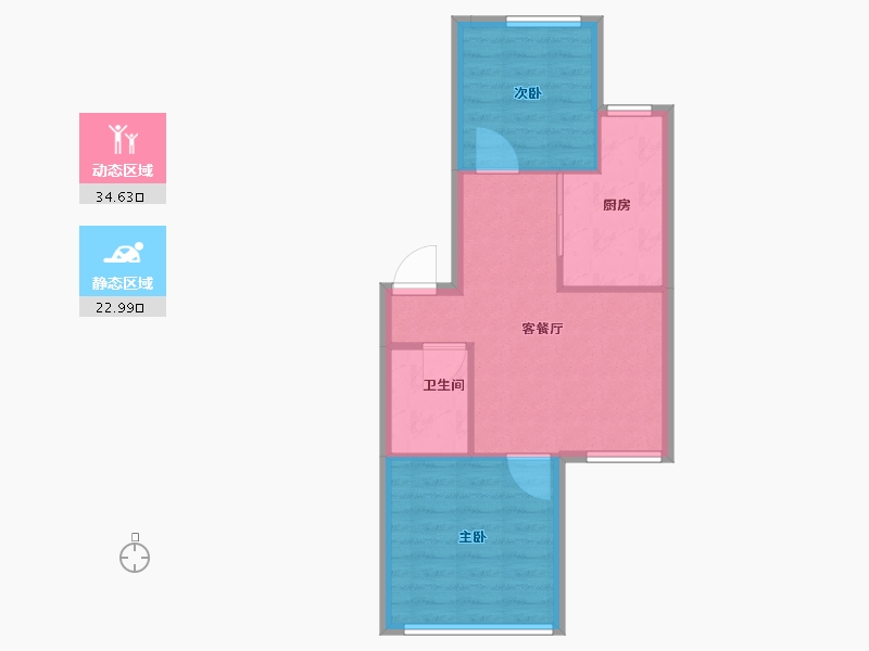 内蒙古自治区-赤峰市-东安小区-52.00-户型库-动静分区