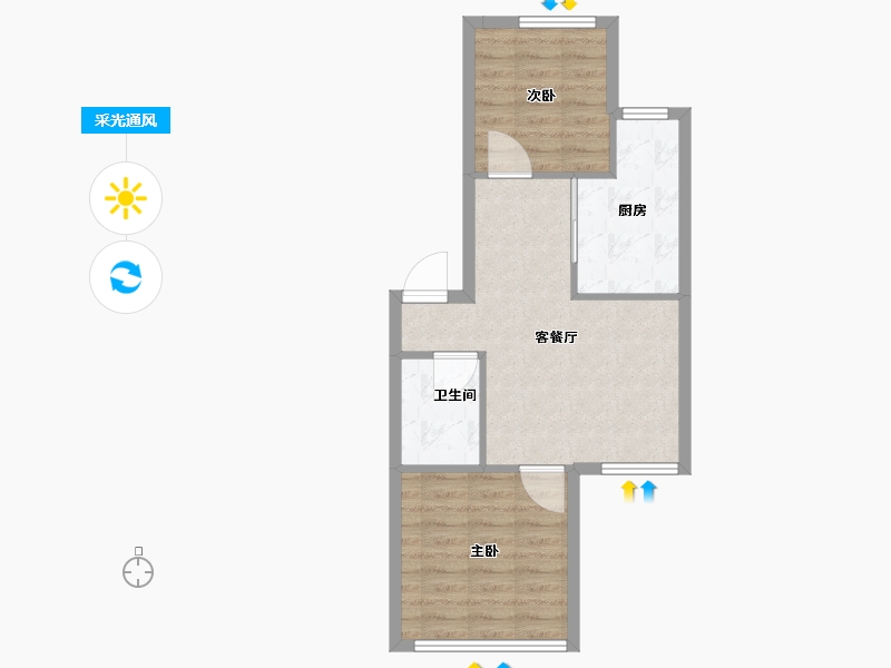 内蒙古自治区-赤峰市-东安小区-52.00-户型库-采光通风