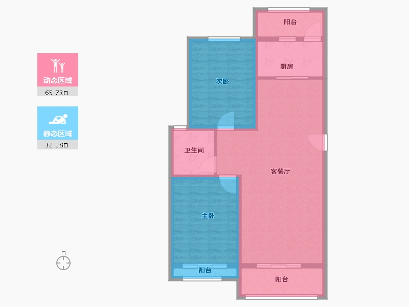 辽宁省-锦州市-金城御澜山-88.00-户型库-动静分区