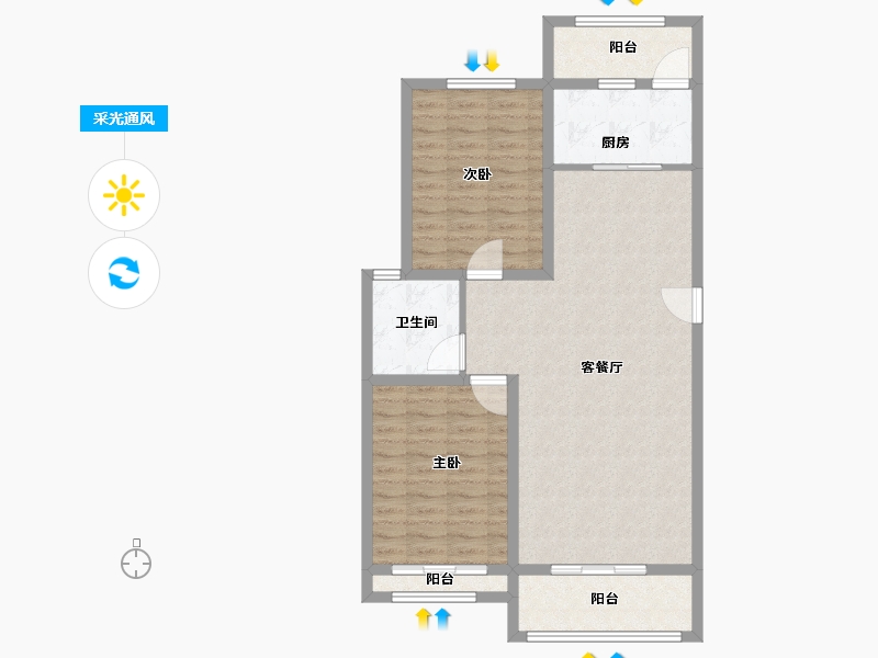 辽宁省-锦州市-金城御澜山-88.00-户型库-采光通风