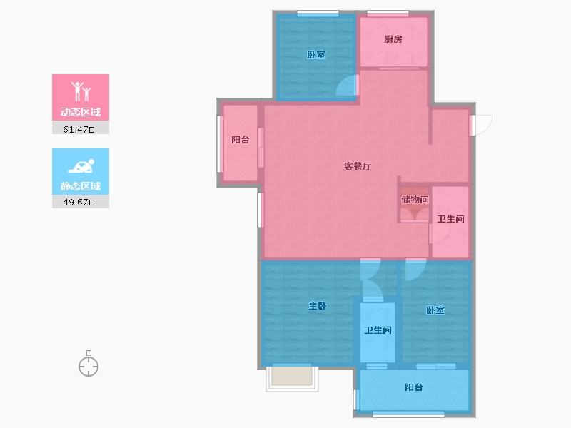 江苏省-淮安市-上淮府-107.98-户型库-动静分区