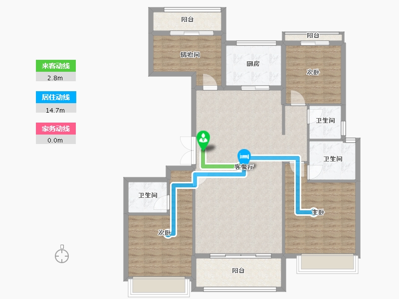 浙江省-嘉兴市-巨成悦湖湾-127.20-户型库-动静线