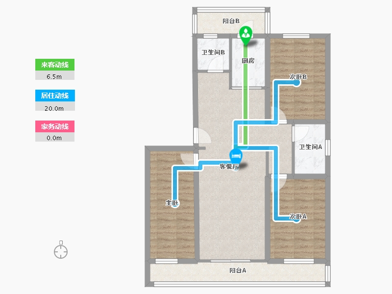 北京-北京市-东关南里-89.24-户型库-动静线