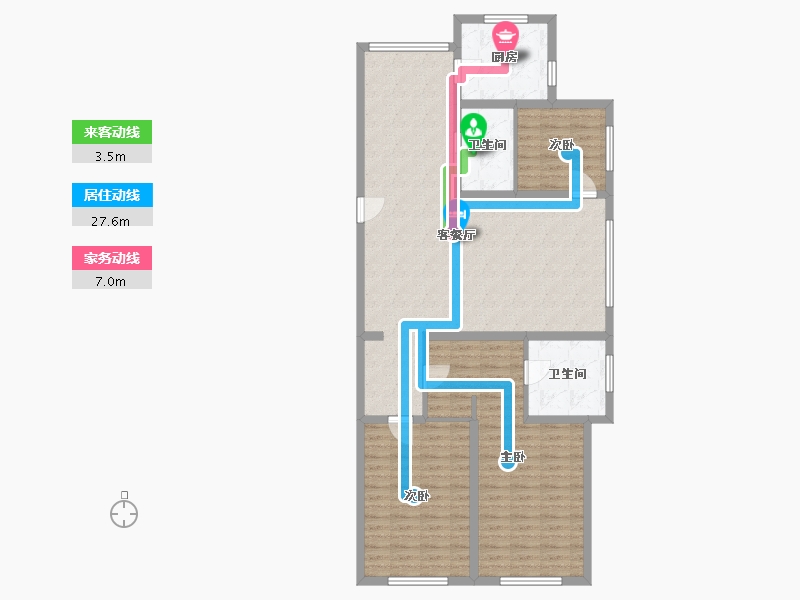 内蒙古自治区-呼和浩特市-巨华锦绣园-124.54-户型库-动静线