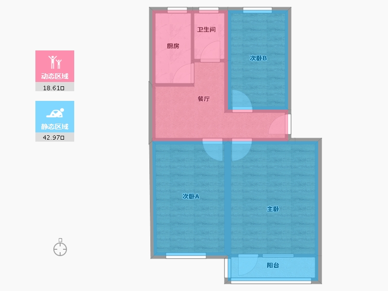 北京-北京市-新街口外大街甲8号院-53.75-户型库-动静分区