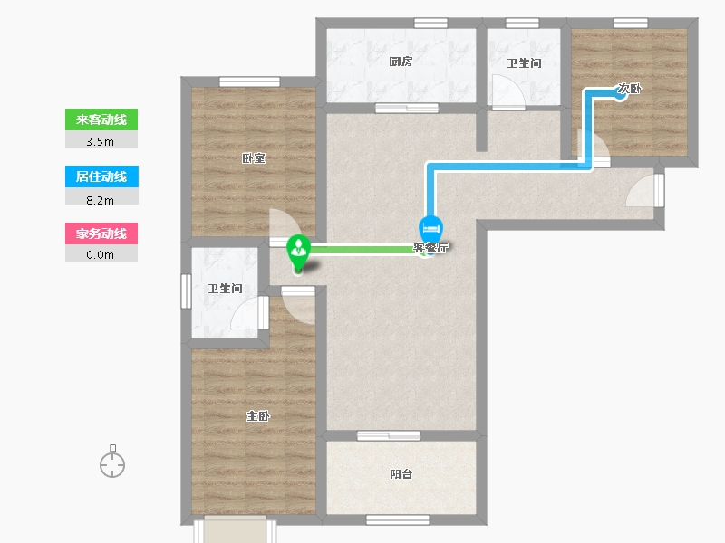 陕西省-宝鸡市-荣华公馆-99.77-户型库-动静线