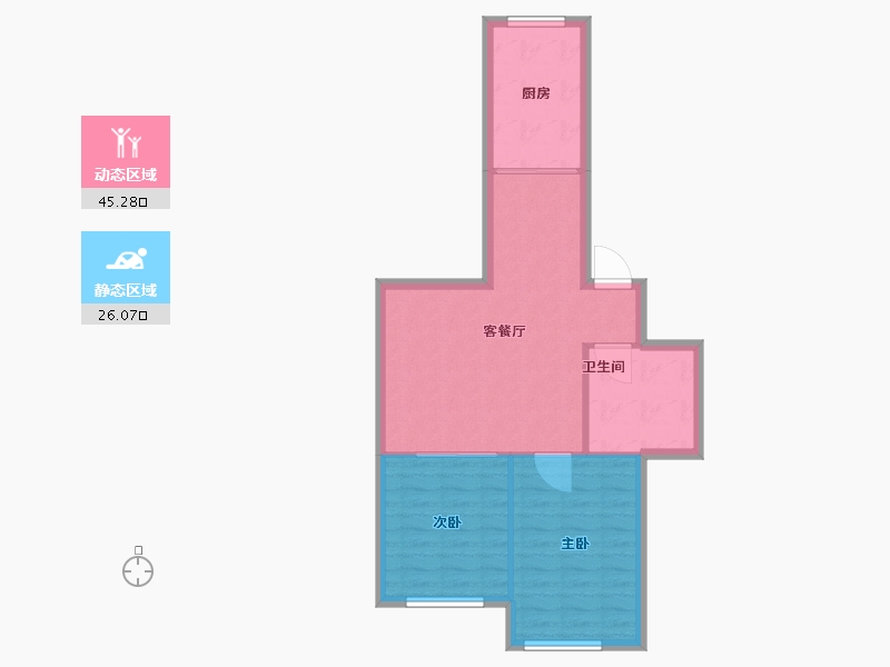 内蒙古自治区-赤峰市-康居家园-65.00-户型库-动静分区