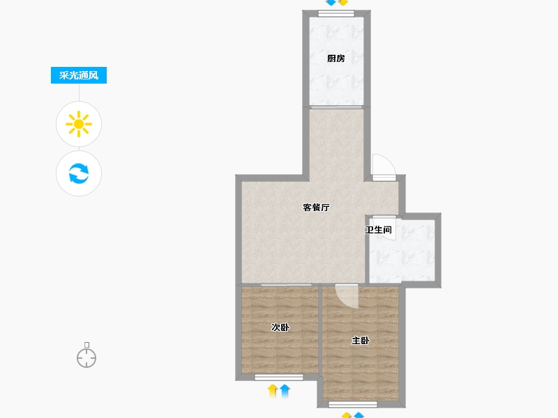 内蒙古自治区-赤峰市-康居家园-65.00-户型库-采光通风