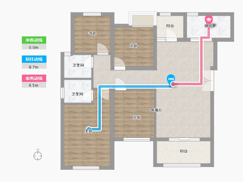 重庆-重庆市-凤城华府-92.00-户型库-动静线