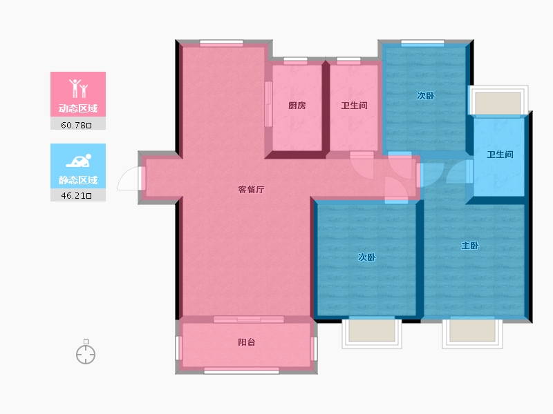 广西壮族自治区-南宁市-五象明珠-94.65-户型库-动静分区