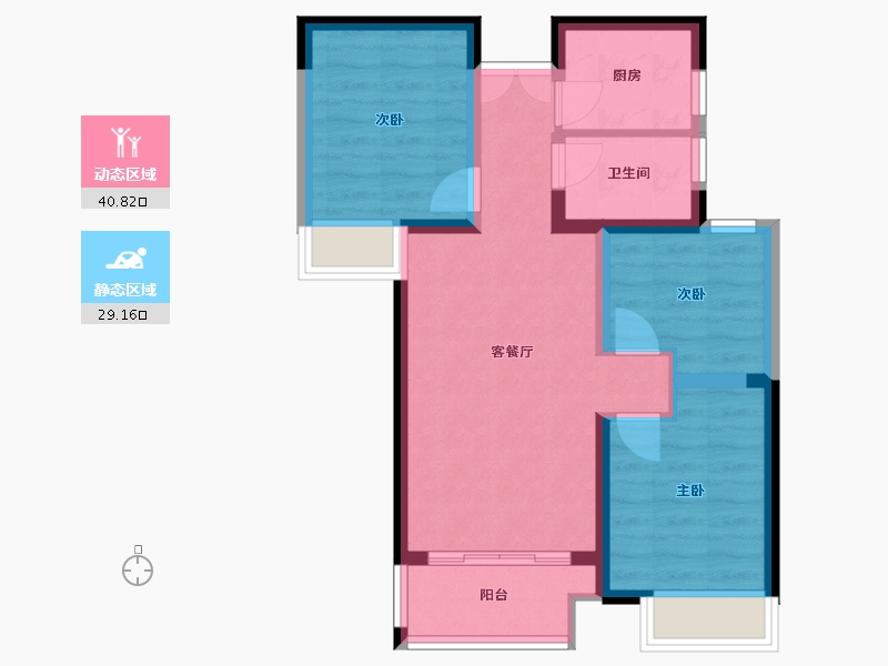 河南省-郑州市-佳源名门橙邦-69.79-户型库-动静分区