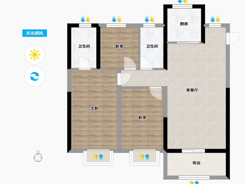 陕西省-西安市-苏宁云著-93.00-户型库-采光通风