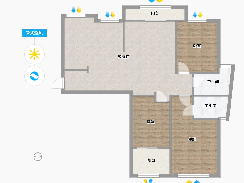 福建省-福州市-群升江山城-106.00-户型库-采光通风