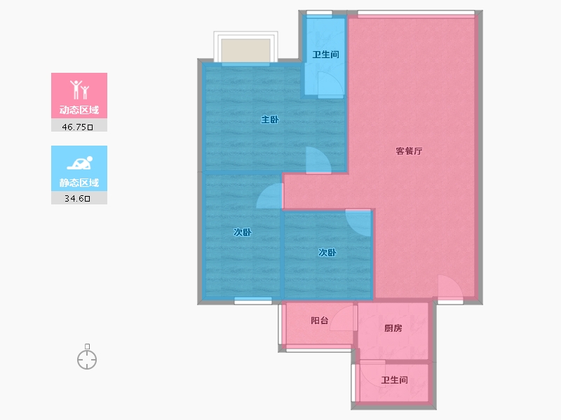 广东省-佛山市-碧翠豪城-73.88-户型库-动静分区