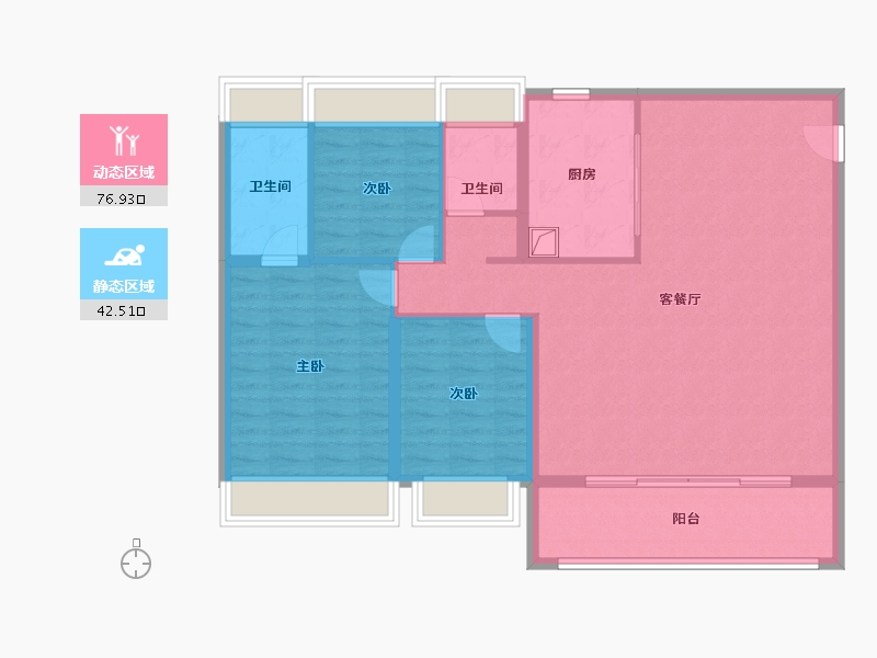 江苏省-南京市-建发珺和府-113.35-户型库-动静分区