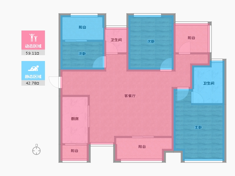 广东省-佛山市-万达华府-90.25-户型库-动静分区