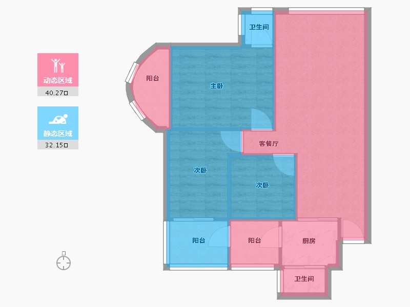 广东省-佛山市-碧翠豪城-65.58-户型库-动静分区