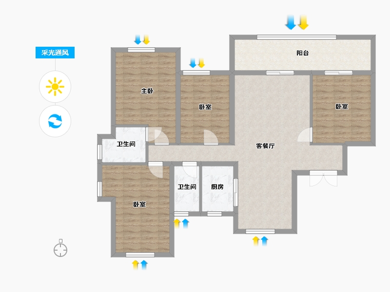 福建省-福州市-福清保利金香槟-150.00-户型库-采光通风