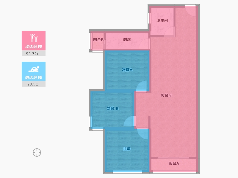 北京-北京市-垡头翠成馨园-73.91-户型库-动静分区