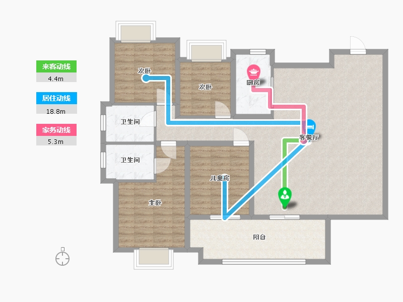 江西省-赣州市-蓝湾半岛-108.80-户型库-动静线