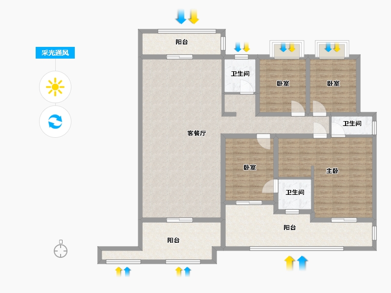 贵州省-遵义市-中建幸福城-160.00-户型库-采光通风