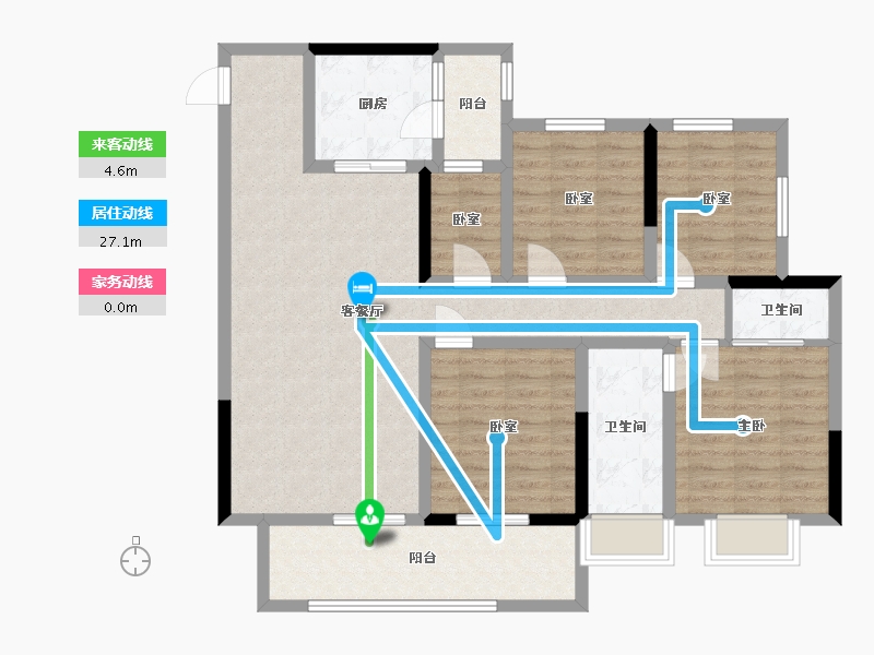 贵州省-铜仁市-元利山居-108.80-户型库-动静线