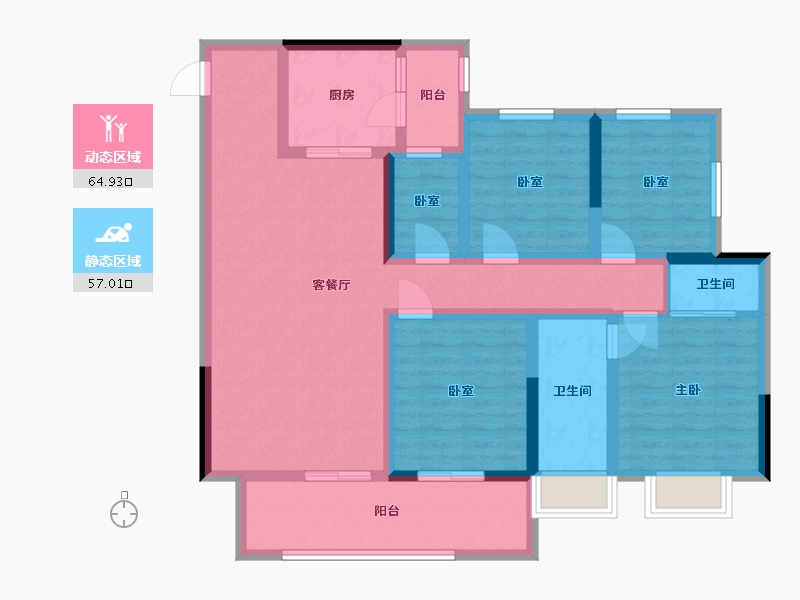 贵州省-铜仁市-元利山居-108.80-户型库-动静分区