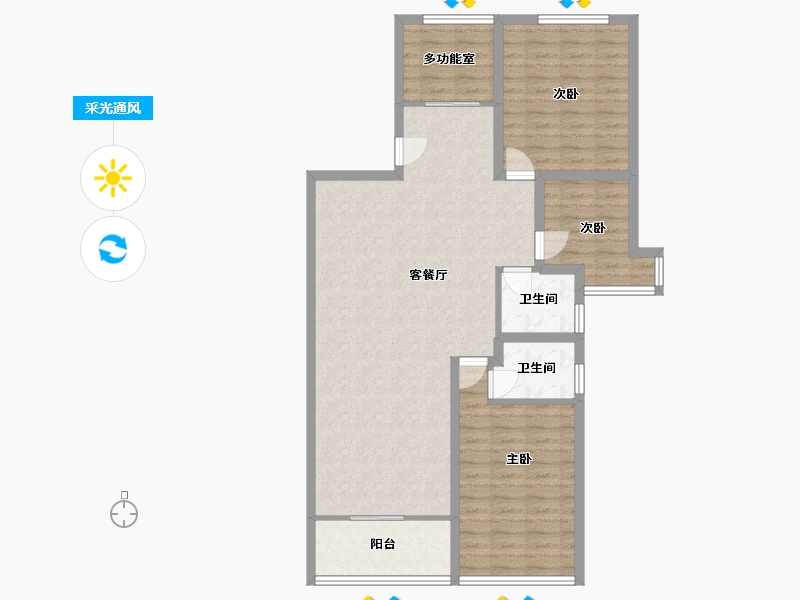 重庆-重庆市-雅居乐国际花园-104.55-户型库-采光通风