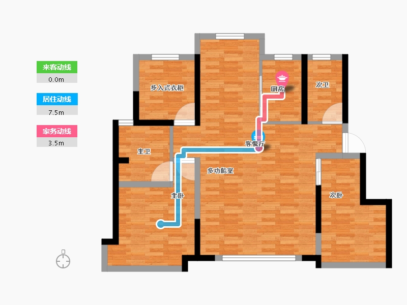 天津-天津市-中建海河陆號院-86.07-户型库-动静线