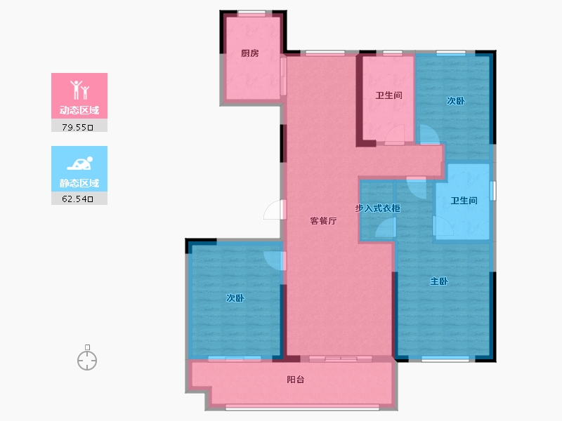 江苏省-盐城市-幸福里-128.62-户型库-动静分区