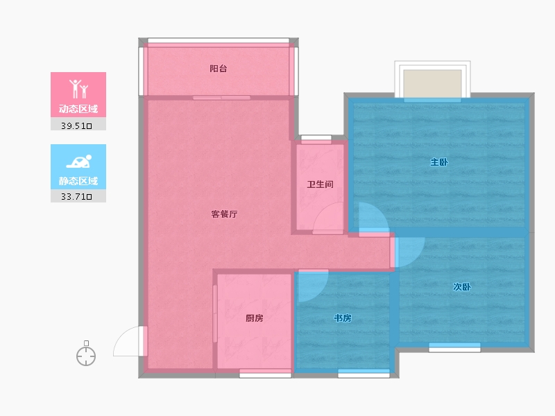 广东省-佛山市-恒大山水龙盘-65.40-户型库-动静分区