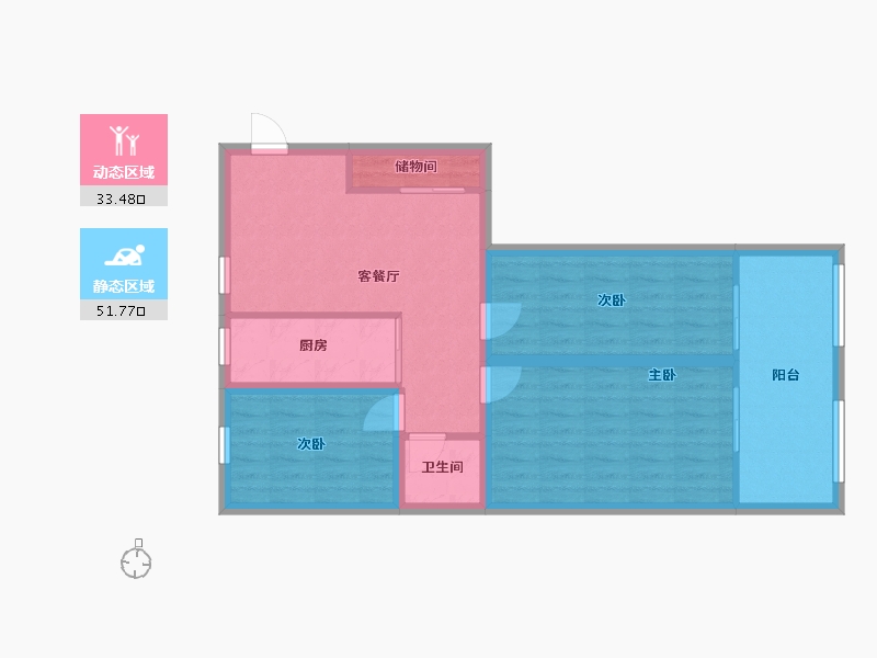 福建省-福州市-双龙花园-75.99-户型库-动静分区