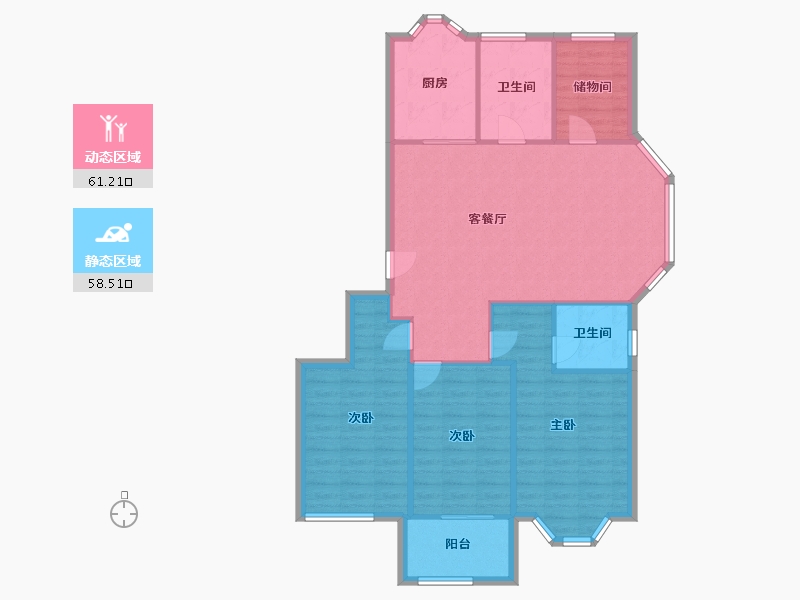 安徽省-芜湖市-香樟城市花园-110.03-户型库-动静分区