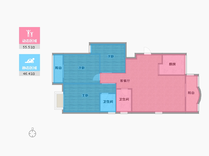 江苏省-南京市-溢景苑-93.05-户型库-动静分区