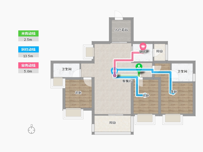 广东省-佛山市-云山峰境花园-80.85-户型库-动静线