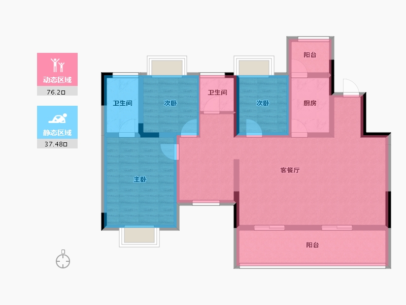 重庆-重庆市-中昂新天地-101.02-户型库-动静分区