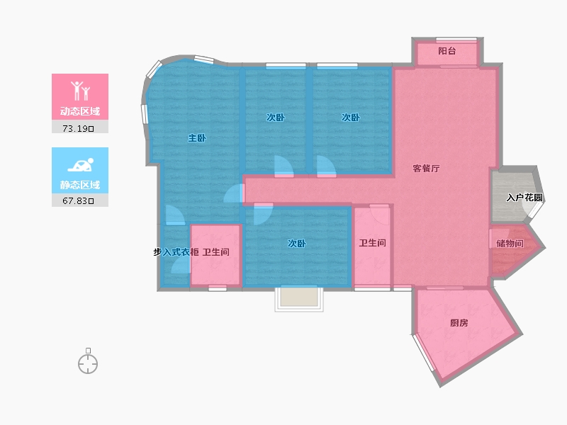 四川省-成都市-银都花园-130.41-户型库-动静分区