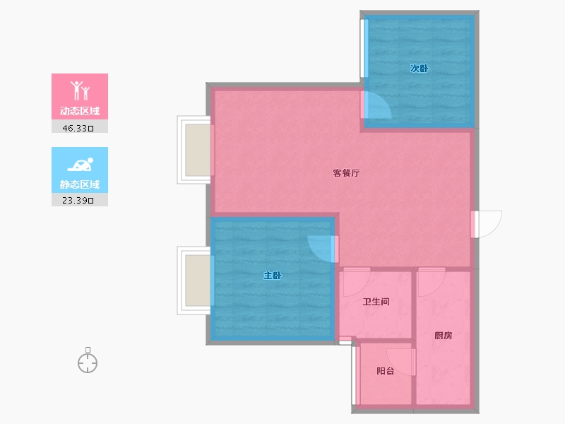 贵州省-贵阳市-德润小区-62.31-户型库-动静分区