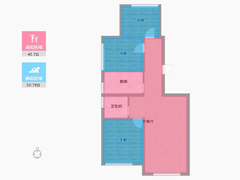 黑龙江省-哈尔滨市-融创城领域-68.07-户型库-动静分区