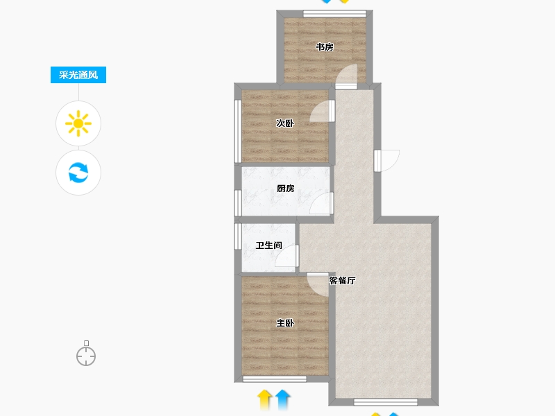 黑龙江省-哈尔滨市-融创城领域-68.07-户型库-采光通风