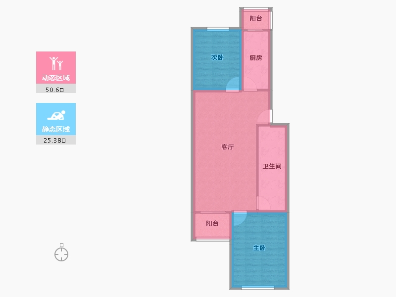 北京-北京市-龙锦苑东四区-67.91-户型库-动静分区