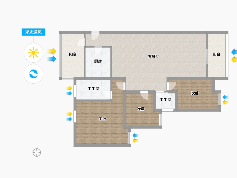 四川省-成都市-温哥华南苑-122.26-户型库-采光通风