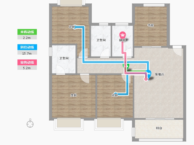 浙江省-嘉兴市-秋江花苑-99.12-户型库-动静线