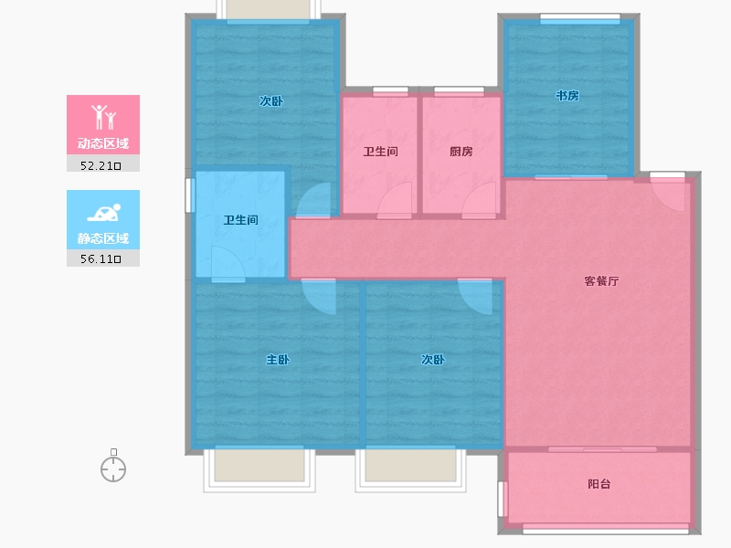 浙江省-嘉兴市-秋江花苑-99.12-户型库-动静分区