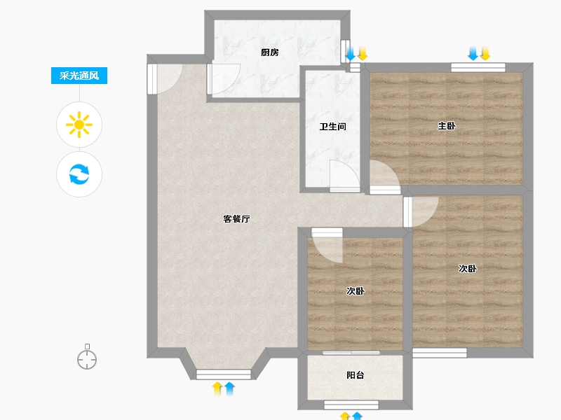 四川省-成都市-欣民苑-72.35-户型库-采光通风