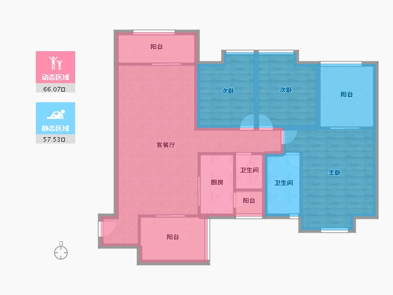 四川省-成都市-温哥华南苑-110.74-户型库-动静分区