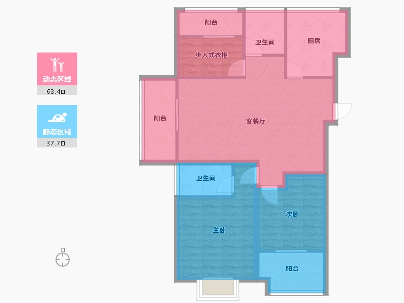 江苏省-常州市-弘阳上城-90.85-户型库-动静分区